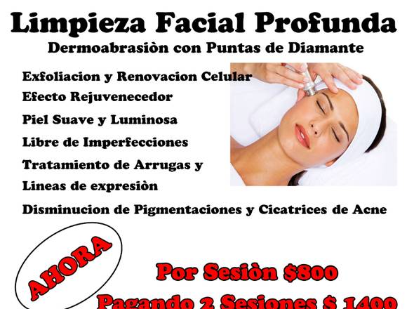 Limpieza Facial Profunda Con Puntas de Diamantes en Montevideo (Localidad)