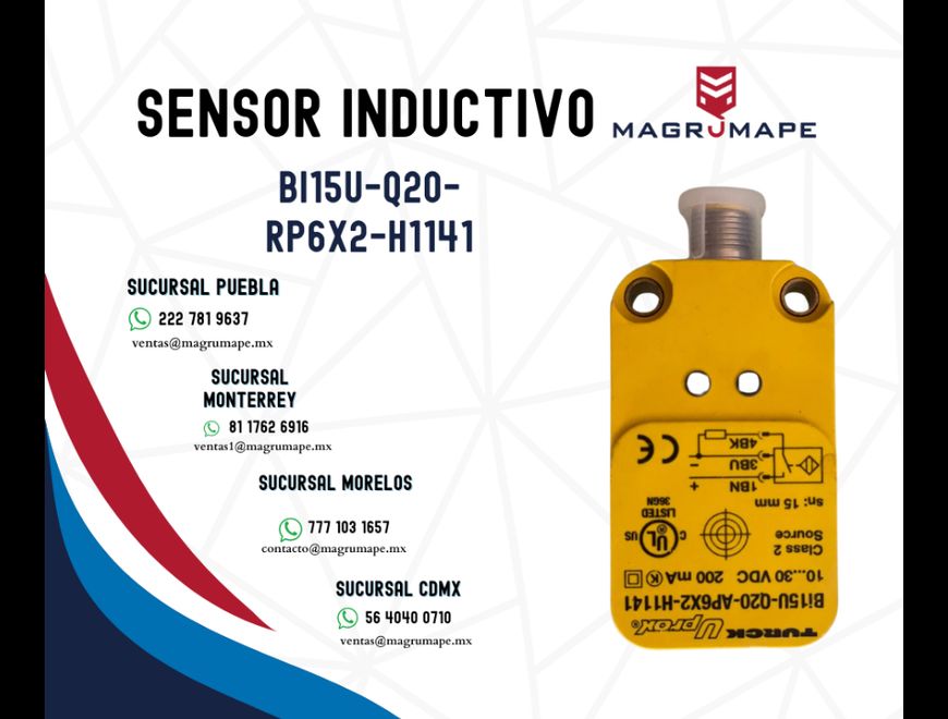 Sensor Inductivo Bi15U-Q20- RP6X2-H1141