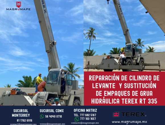 Reparación en grúa hidráulica marca Terex RT 335