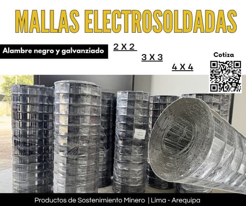 MALLA METÁLICA - REFUERZO – ELECTROSOLDADA 2 x 25M en Cajamarca (Distrito)