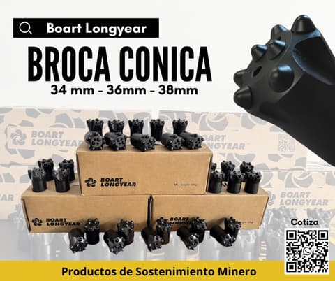 PERFORACIÓN EN ROCA – BROCA CÓNICA 34MM /6 BOTONES en Santo Tomás (Distrito)
