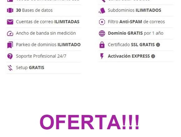 Oferta!!! Web Hosting Todo Incluido en Madrid (Municipio)