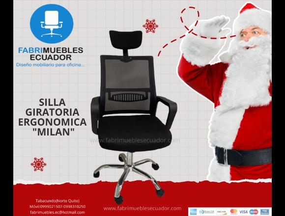 SILLA GIRATORIA ERGONOMICA "MILAN" en Pedro Moncayo (Cantón)
