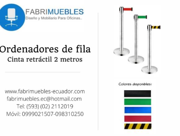 ORDENADORES DE FILA CINTA RETRACTIL 2 METROS en Pedro Moncayo (Cantón)