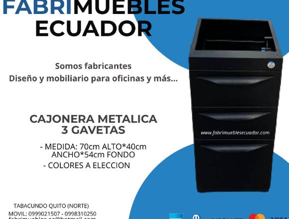CAJONERAS METALICAS 3 GAVETAS en Pedro Moncayo (Cantón)