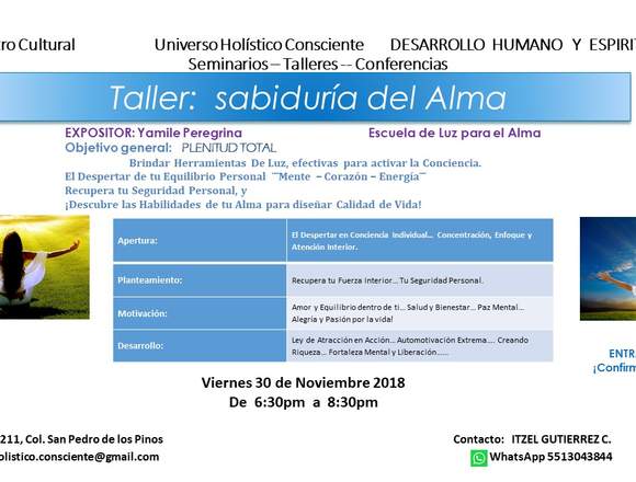 TALLER " SABIDURIA DEL ALMA "
