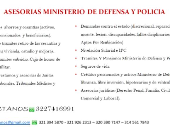 Compra de Ahorros Y Cesantias Militares