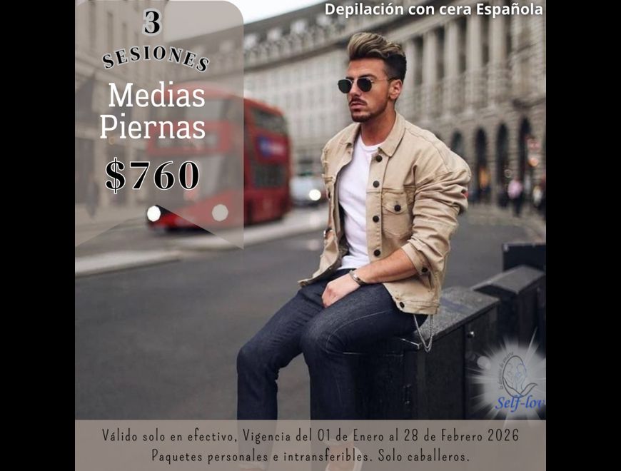 Depilación de medias piernas para hombre
