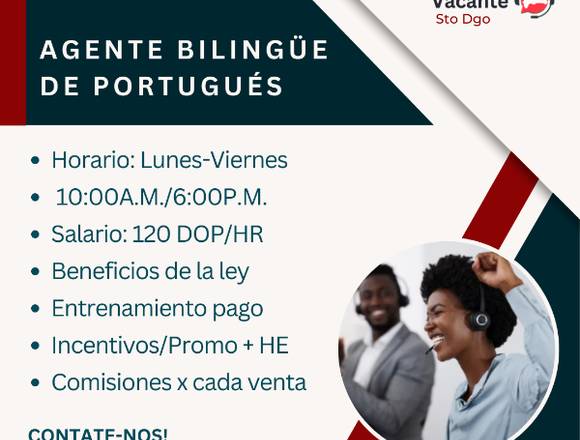 AGENTE DE BILINGÜE DE PORTUGUÉS en Santo Domingo de Guzmán (Municipio)