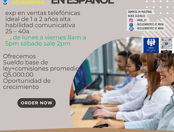 Operador de telemarketing telemercadeo call center en Chuarrancho (Municipio)