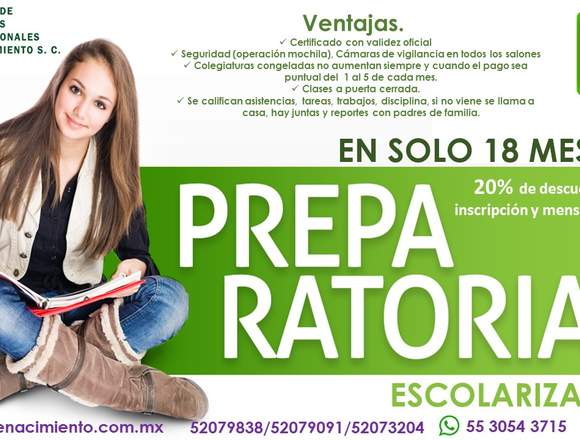 PREPARATORIA ESCOLARIZAD 18 MESES en Azcapotzalco (Municipio)