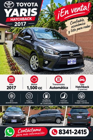 Vehículo Toyota Yaris 2017