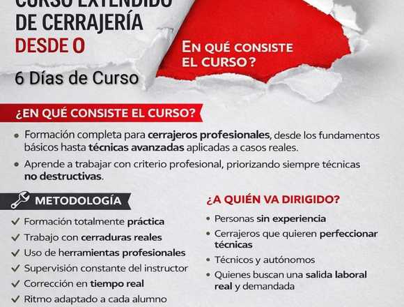 Curso de cerrajería con salida laboral inmediata