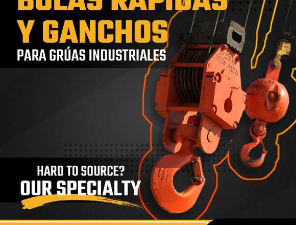 GANCHOS, PATESCAS Y POLEAS PARA GRÚAS INDUSTRIALES en Pachuca de Soto (Municipio)