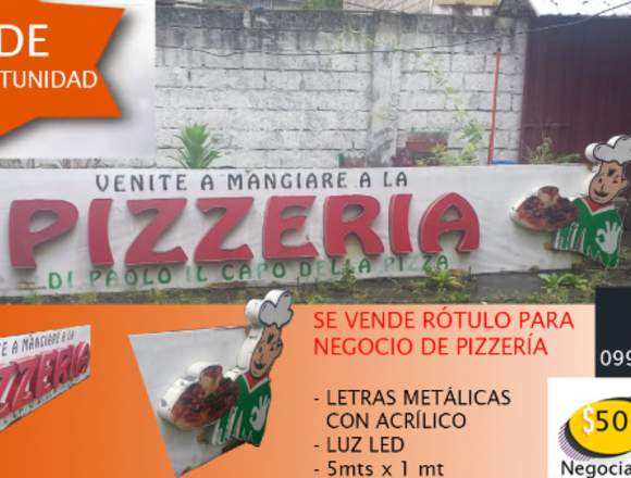 Rótulo Publicitario para Negocio de Pizzería