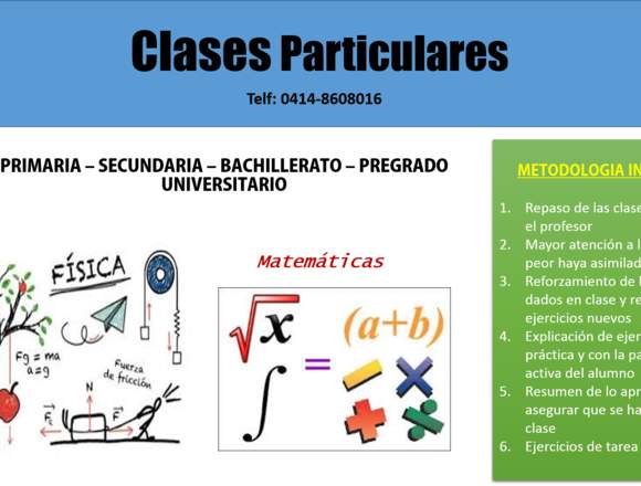 Clases Particulares Fisica-Matematicas, otras en Valencia (Municipio) – Foto 2 de 2