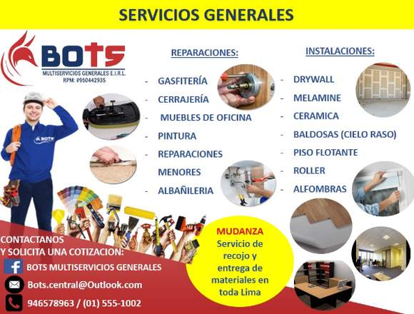 SERVICIOS GENERALES BOTS MULTISERVICIOS en Lima (Lima 1) (Distrito)