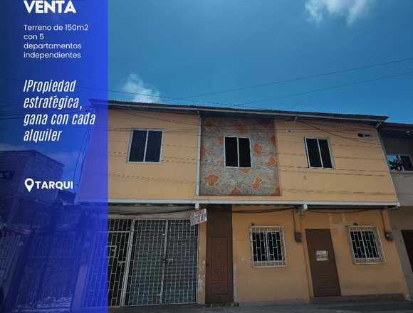 Casa rentera 2 pisos con 5 dptos en Tarqui - Manta en Manta (Cantón)