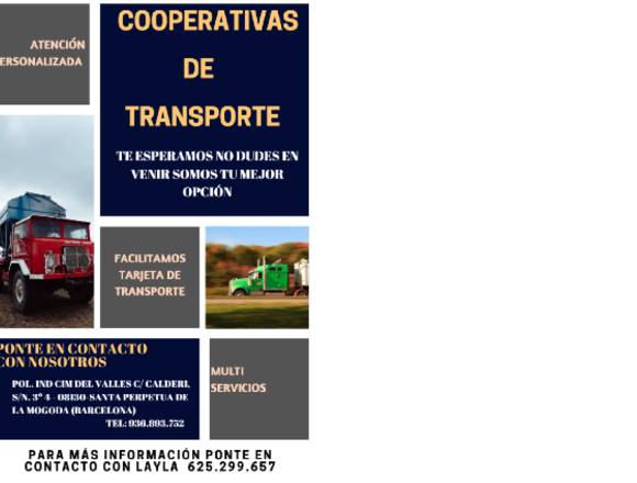COOPERATIVAS –ALQUILER TARJETA TRANSPORTE – en Santa Perpètua de Mogoda (Municipio)