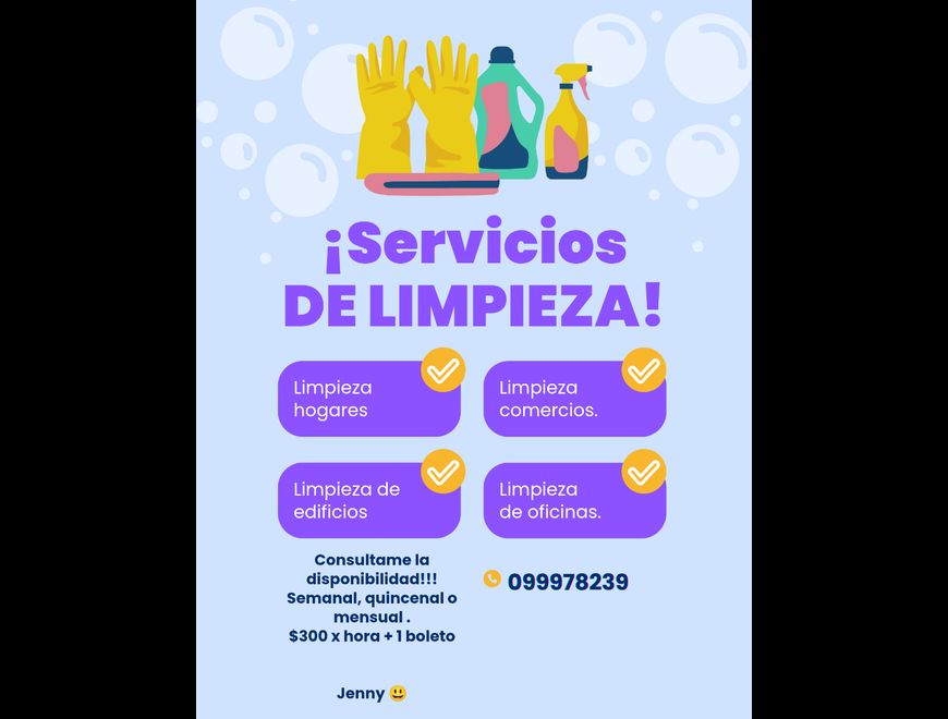 Limpieza de hogares ,oficinas,comercio y edificios en Montevideo (Localidad)