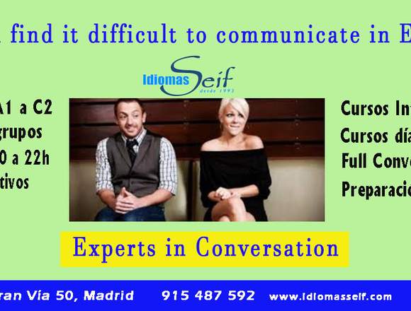 Clases de inglés intensivo en Madrid Centro