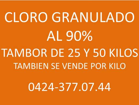 CLORO GRANULADO AL 90% en Aragua (Municipio)