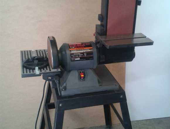 Lijadora de Banda y Disco Craftsman con Pedestal.