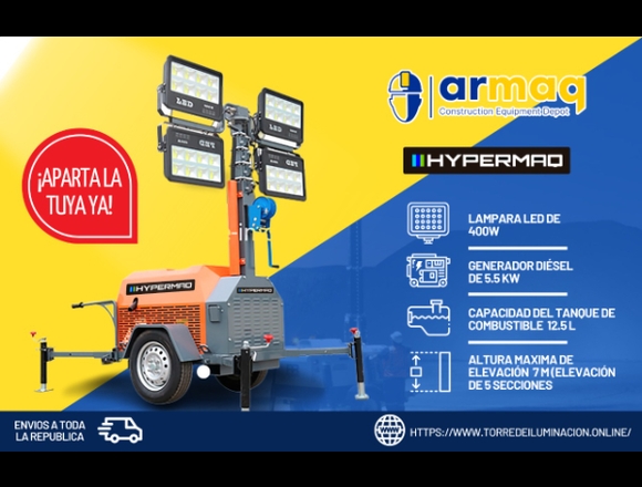 VENTA DE TORRE DE ILUMINACIÓN A DIESEL HYPERMAQ en Mérida (Municipio)
