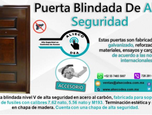 PUERTA BLINDADA NIVEL V DE SEGURIDAD en Lerma (Municipio)