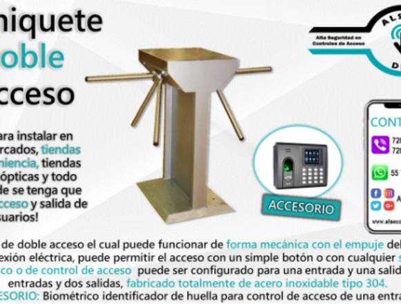 🔴💲 TORNIQUETE DE DOBLE ACCESO PARA NEGOCIO 💲🔴 en Lerma (Municipio)