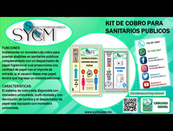 KIT DE COBRO BAÑOS PÚBLICOS – SYCM