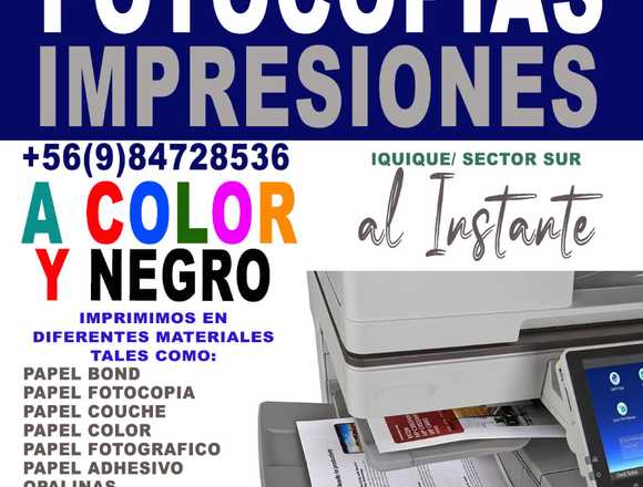 FOTOCOPIAS ANILLADOS PLASTIFICADOS IQUIQUE en Iquique (Comuna)