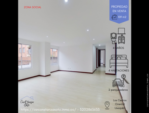 VENTA APTO BARRIO LOS CEDROS ORIENTALES USAQUÉN