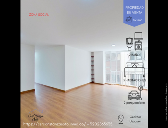 APTO EN VENTA EN EL BARRIO CEDRITOS EN USAQUÉN en Bogotá, D.C. (Municipio)