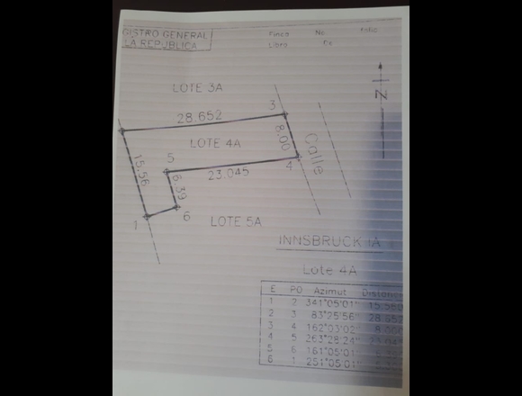 Se vende terreno en Villas Innsbruck en Ciudad de Guatemala (Municipio)