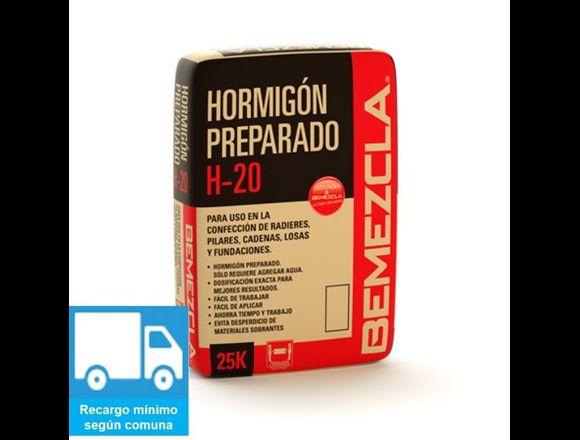 OFERTA!!! HORMIGON PREPARADO H-20 25KG BEMEZCLA en Santiago (Comuna)