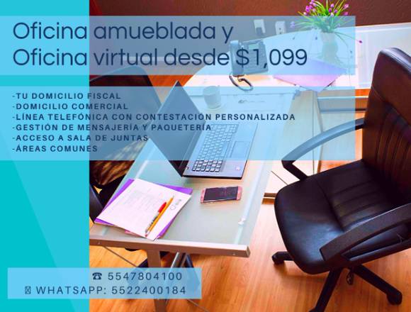 Se Renta Oficina ejecutiva, con Domicilio Fiscal en Azcapotzalco (Municipio)