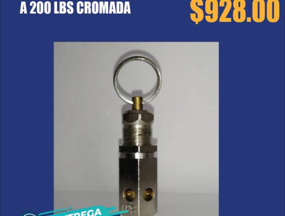 VALVULA DE SEGURIDAD DE 1/4 A 200LBS CROMADA. en Nicolás Romero (Municipio)