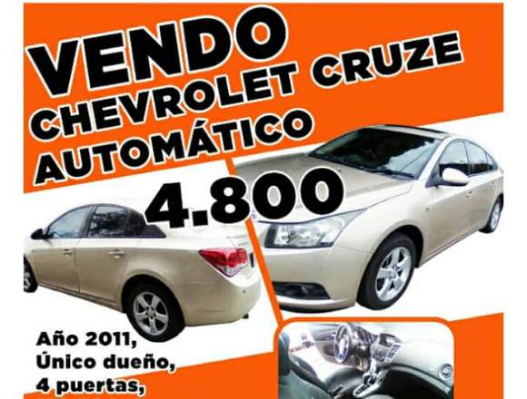 Cruze unico dueño 2011 4 puertas en Juan Antonio Sotillo (Municipio)