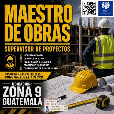 MAESTRO DE OBRAS JEFE DE PROYECTOS DE CONSTRUCCION Z9GUATE en Chimaltenango (Municipio)