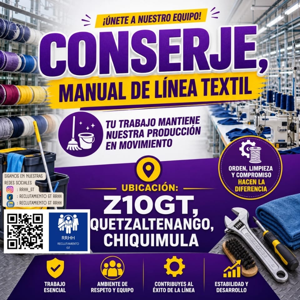 OPERARIO TEXTIL COSTURERA MODISTA QUETZALTENANGO GUATEZ10 en Palencia (Municipio)