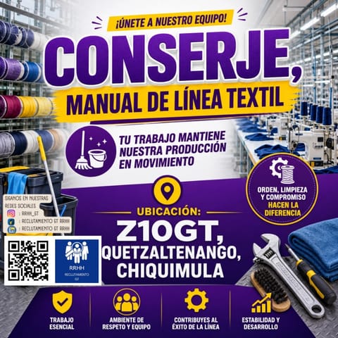 OPERARIO TEXTIL COSTURERA MODISTA QUETZALTENANGO GUATEZ10 en Palencia (Municipio)