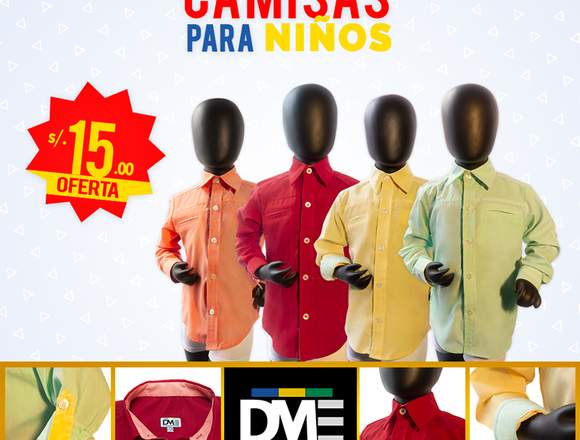 Camisa para niño en todas las tallas en Chorrillos (Lima 9) (Distrito)