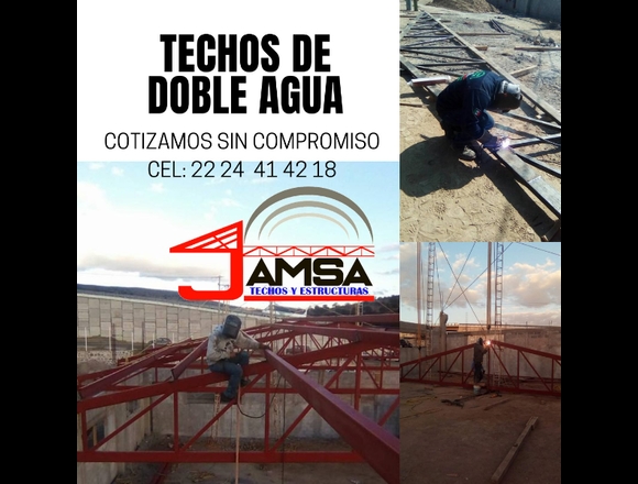 TECHOS CURVOS CON ESTRUCTURA, TECHOS A DOS AGUAS
