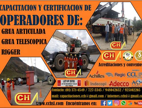CURSO, CERTIFICACIÓN DE MONTACARGAS, GRÚAS.