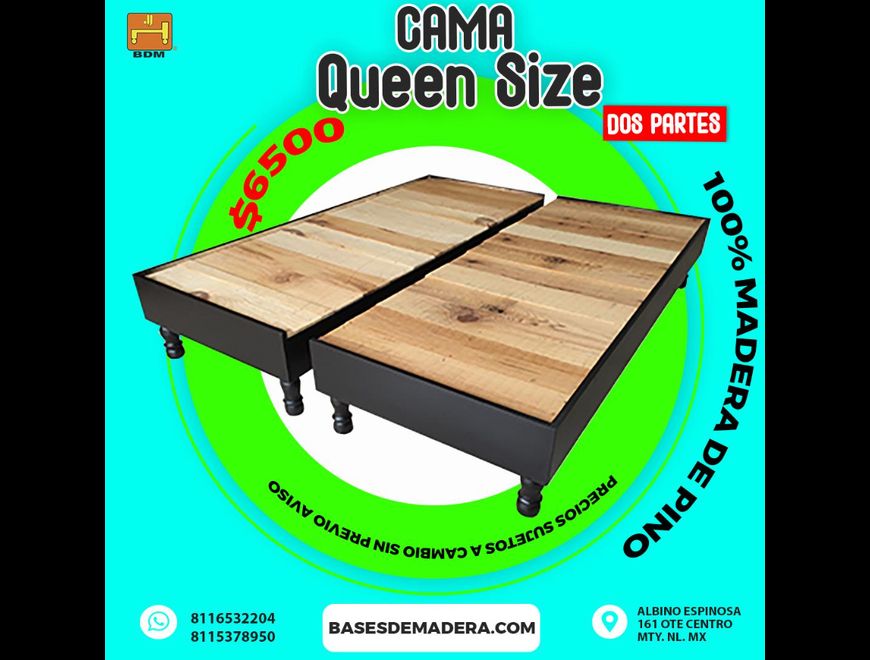 BASE PARA CAMA QUEEN SIZE EN 2 PARTES