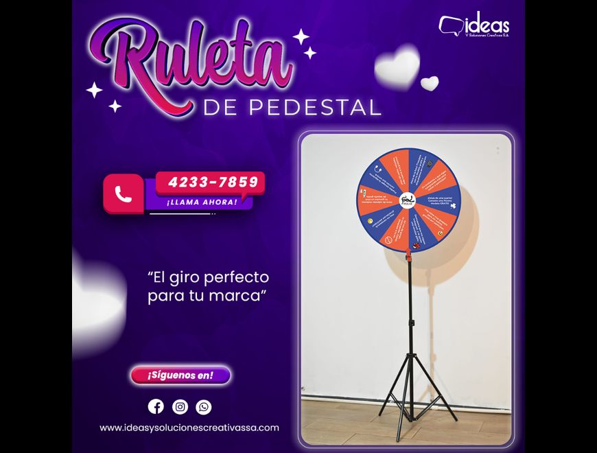 RULETA DE PEDESTAL PARA IMPULSAR TU MARCA en Ciudad de Guatemala (Municipio)
