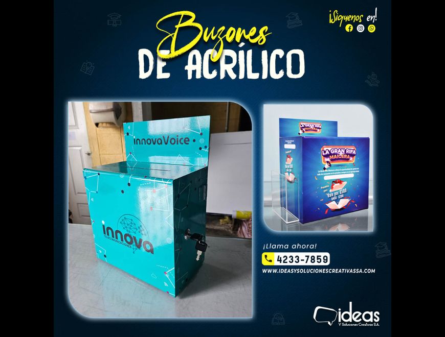 BUZONES DE ACRILICO PERSONALIZADOS en Ciudad de Guatemala (Municipio)