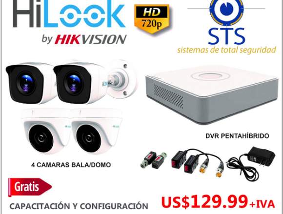 KIT DE 4 CAMARAS DE SEGURIDAD HIK VISION en Pichincha (Cantón)