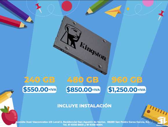 Acelera tu equipo de cómputo con una unidad SSD en San Pedro Garza García (Municipio)
